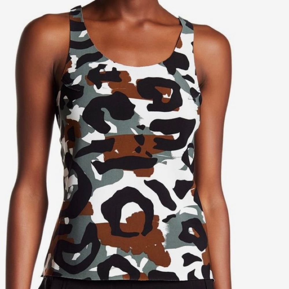 Norma Kamali camouflage tank top